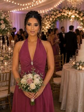 Jordan Cranberry Dark Pink Sample Sale Bridesmaid’s Dress Size 8